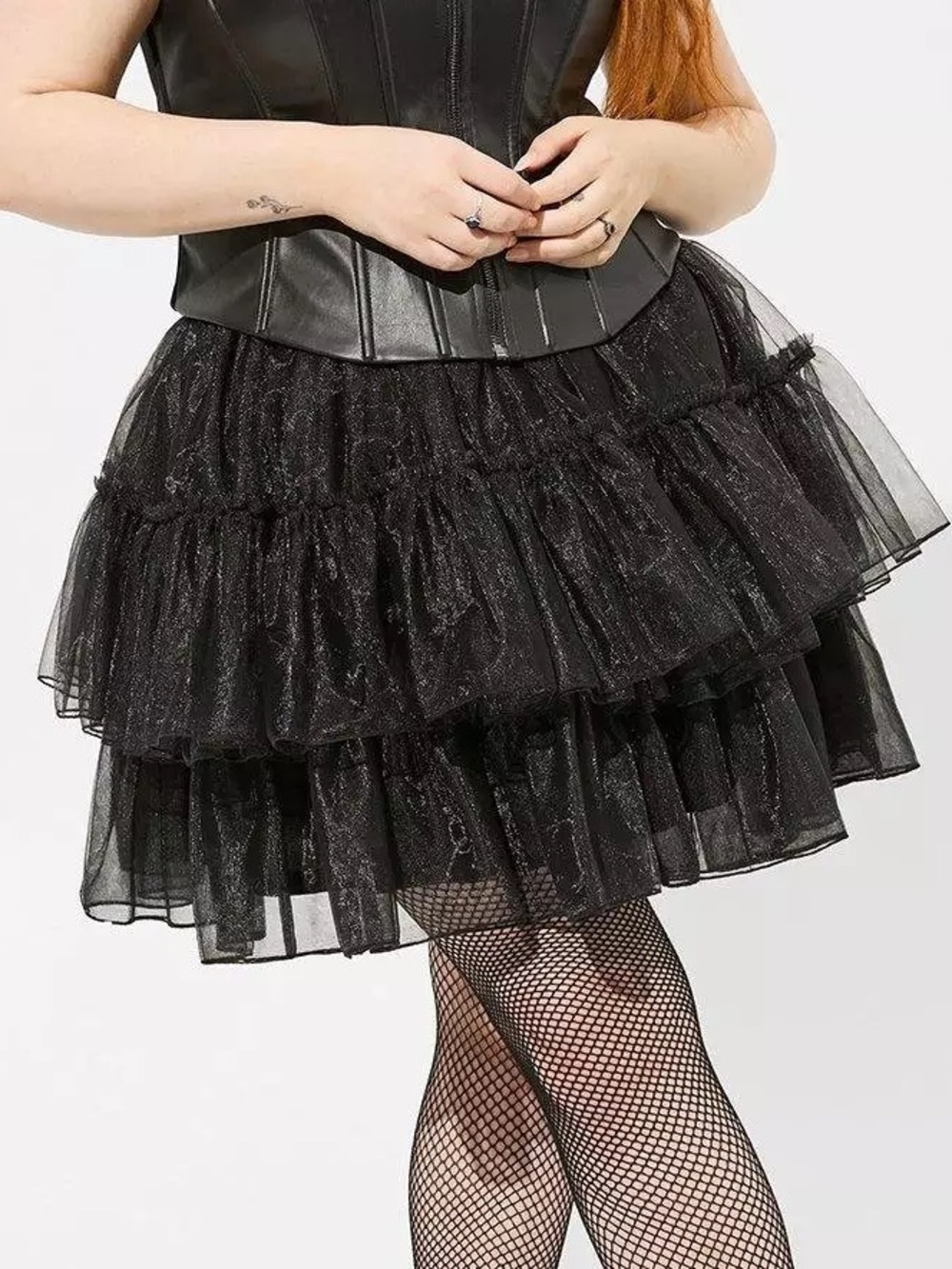 torrid Black Tiered Tulle Mini Skirt